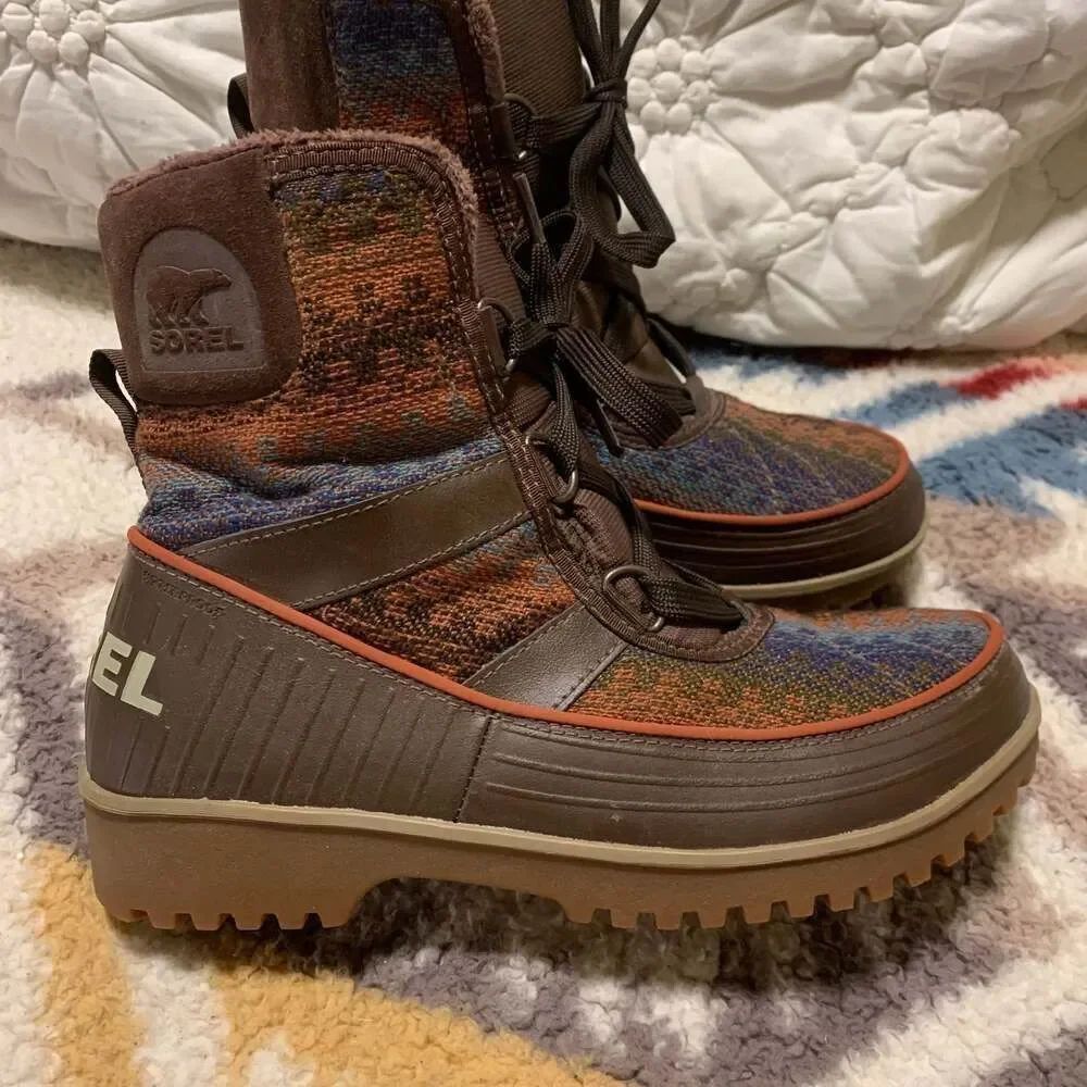 Sorel Tivoli II Tobacco Aztec Print Waterproof Suede Winter Boots